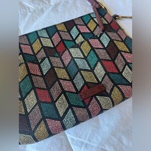 Fossil Fiona small Crossbody purse in multi fall color
